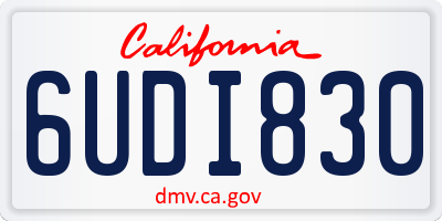 CA license plate 6UDI830