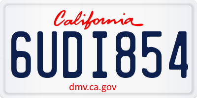 CA license plate 6UDI854