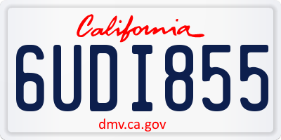 CA license plate 6UDI855