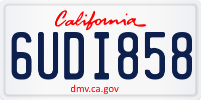 CA license plate 6UDI858
