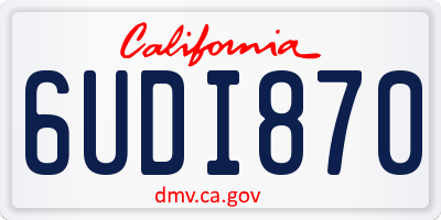CA license plate 6UDI870