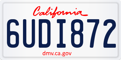 CA license plate 6UDI872