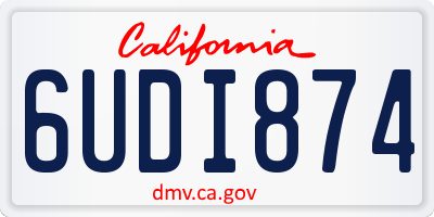 CA license plate 6UDI874