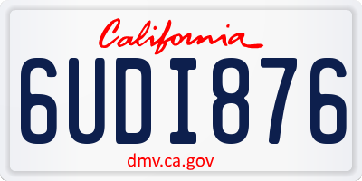 CA license plate 6UDI876