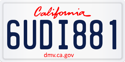 CA license plate 6UDI881