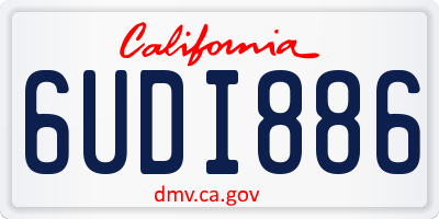 CA license plate 6UDI886