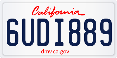 CA license plate 6UDI889