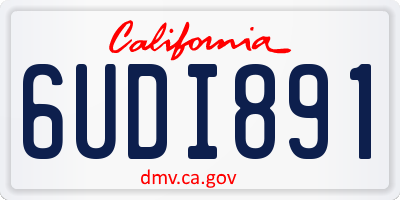 CA license plate 6UDI891