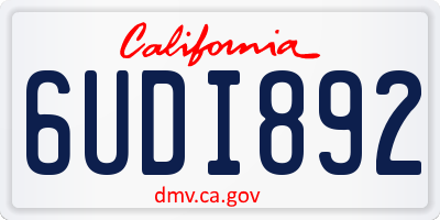 CA license plate 6UDI892