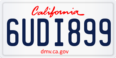 CA license plate 6UDI899