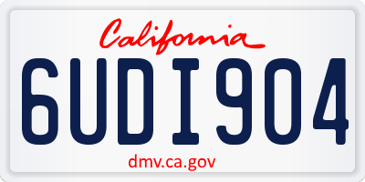 CA license plate 6UDI904