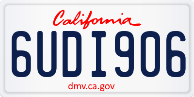 CA license plate 6UDI906
