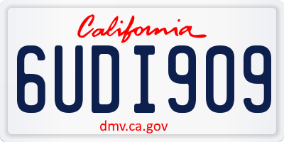 CA license plate 6UDI909
