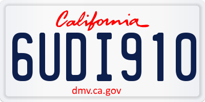 CA license plate 6UDI910