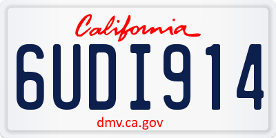 CA license plate 6UDI914