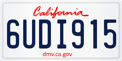 CA license plate 6UDI915