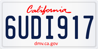 CA license plate 6UDI917