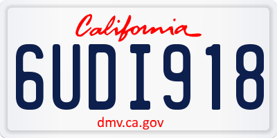 CA license plate 6UDI918