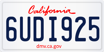CA license plate 6UDI925