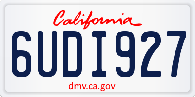 CA license plate 6UDI927