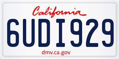 CA license plate 6UDI929