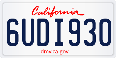 CA license plate 6UDI930