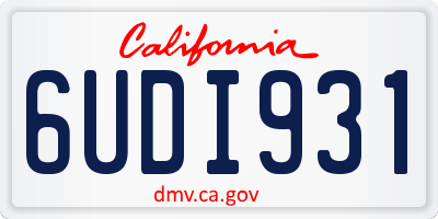 CA license plate 6UDI931