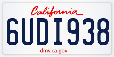 CA license plate 6UDI938