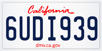 CA license plate 6UDI939