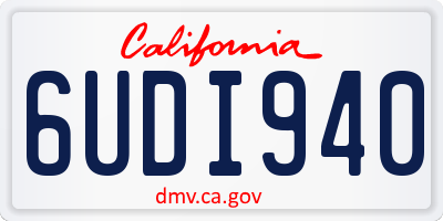 CA license plate 6UDI940