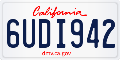 CA license plate 6UDI942