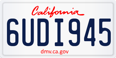 CA license plate 6UDI945