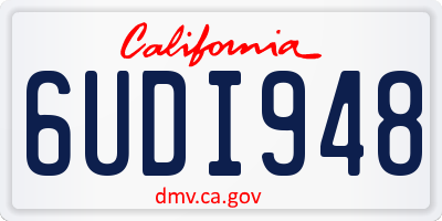 CA license plate 6UDI948