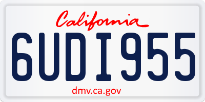 CA license plate 6UDI955