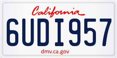 CA license plate 6UDI957