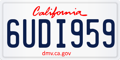 CA license plate 6UDI959