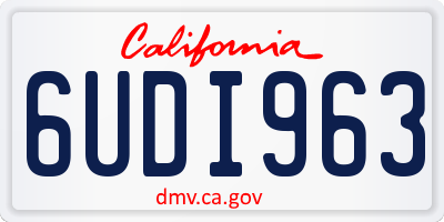 CA license plate 6UDI963