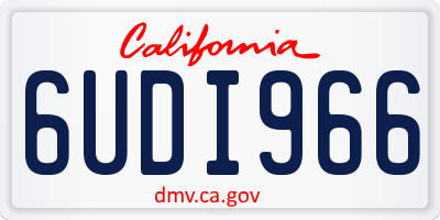 CA license plate 6UDI966