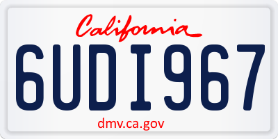 CA license plate 6UDI967