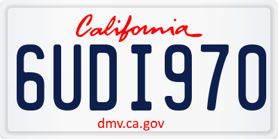 CA license plate 6UDI970