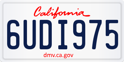 CA license plate 6UDI975