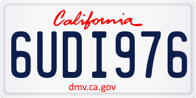 CA license plate 6UDI976