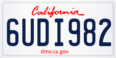 CA license plate 6UDI982