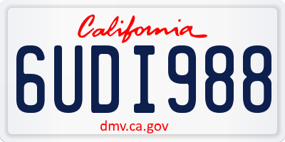 CA license plate 6UDI988