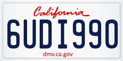 CA license plate 6UDI990