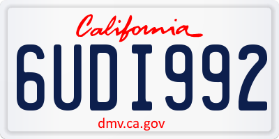 CA license plate 6UDI992