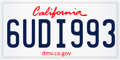 CA license plate 6UDI993