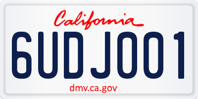 CA license plate 6UDJ001
