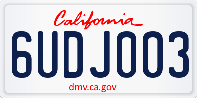 CA license plate 6UDJ003