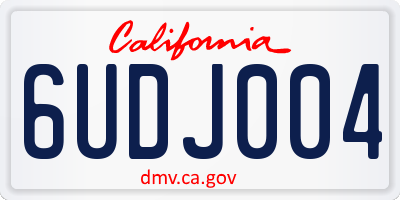 CA license plate 6UDJ004